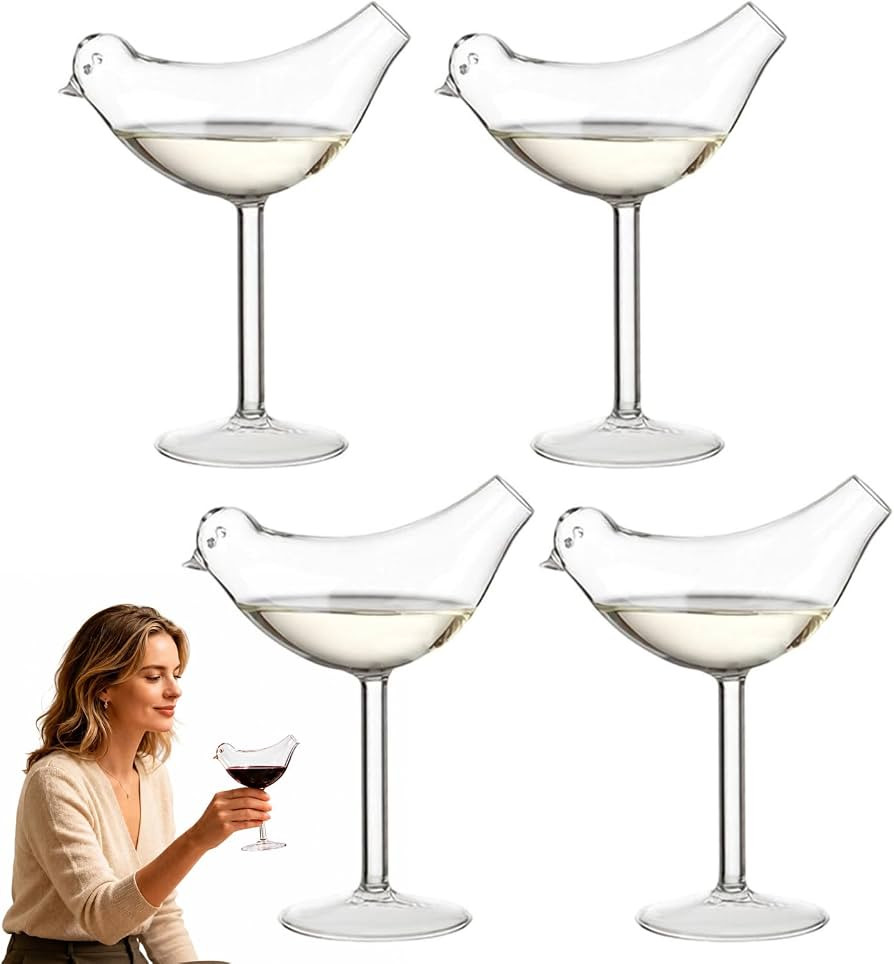 Bird Bam Glasses, Bird Bam Cheers Wine Glasses, Unique Glassware for Champagne, Cocktails, Mixed ... | Amazon (US)