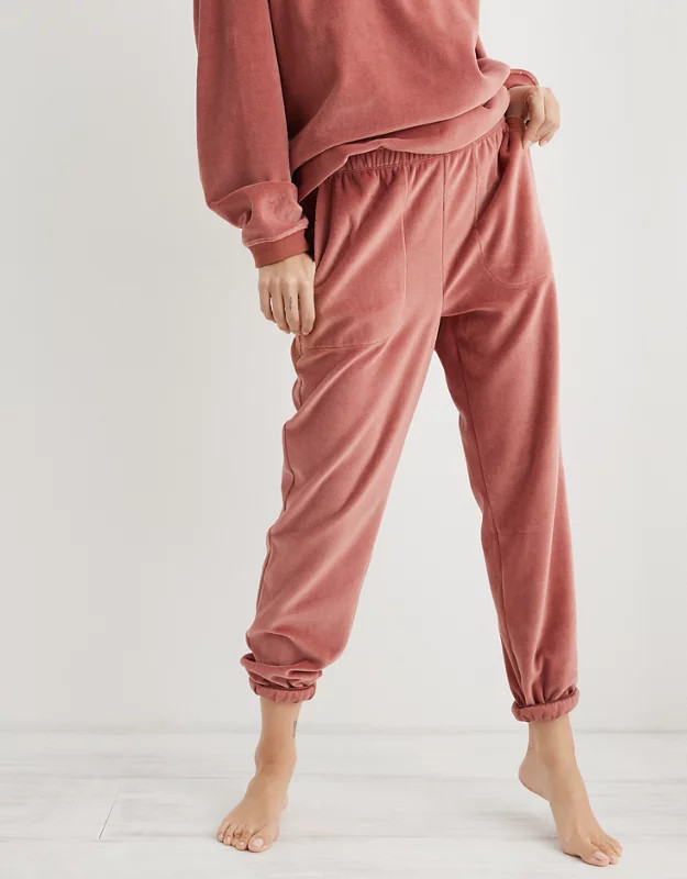 Aerie REAL Obsessed Velour Jogger | American Eagle Outfitters (US & CA)