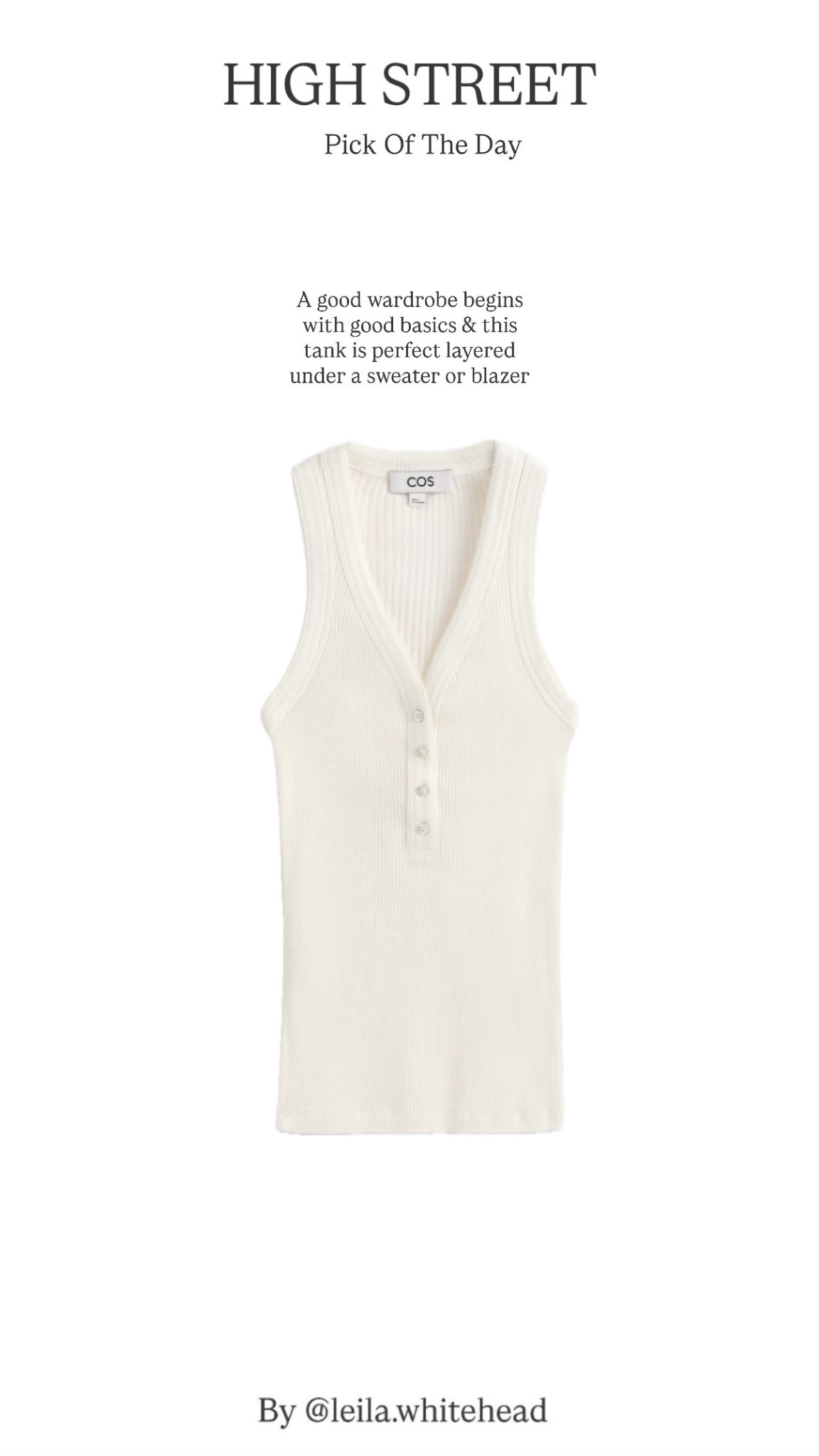 A good wardrobe is built around good basics & this rib knit tank is perfect for layering with sweaters or a blazer

#cosstores

#LTKstyletip #LTKuk #LTKeurope