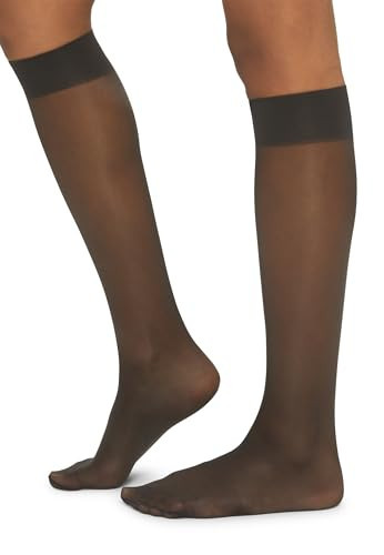 Wolford Satin Touch 20 Knee-Highs for Women Silky Smooth Sheer Socks with Elegant Sheen Comfortable Fit for All-Day Wear Medium Black Nearly Black | Amazon (US)