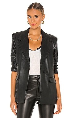 WeWoreWhat Downtown Vegan Leather Blazer in Black from Revolve.com | Revolve Clothing (Global)