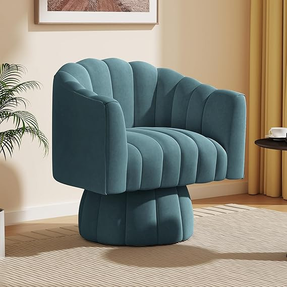 Dewhut Mid Century 360 Degree Swivel Cuddle Barrel Accent Sofa Chairs, Round Armchairs with Wide ... | Amazon (US)