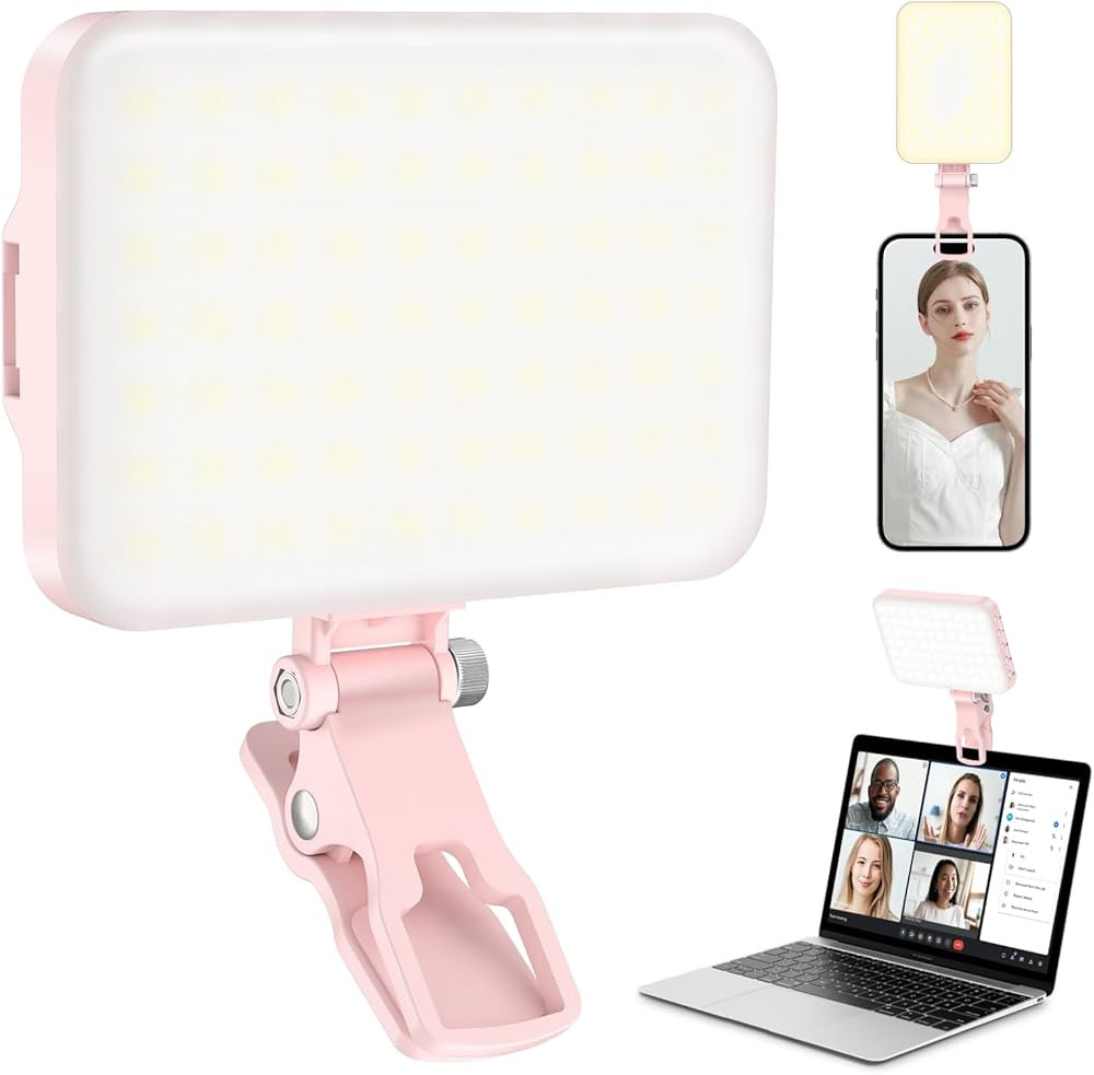ALTSON 60 LED Portable Selfie Light Video Conference Lighting with Clip & Camera Tripod Adapter R... | Amazon (US)