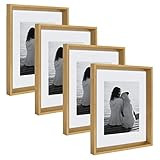 Kate and Laurel Calter Modern Wall Picture Frame Set, Gold 11x14 Matted to 8x10, Pack of 4 | Amazon (US)