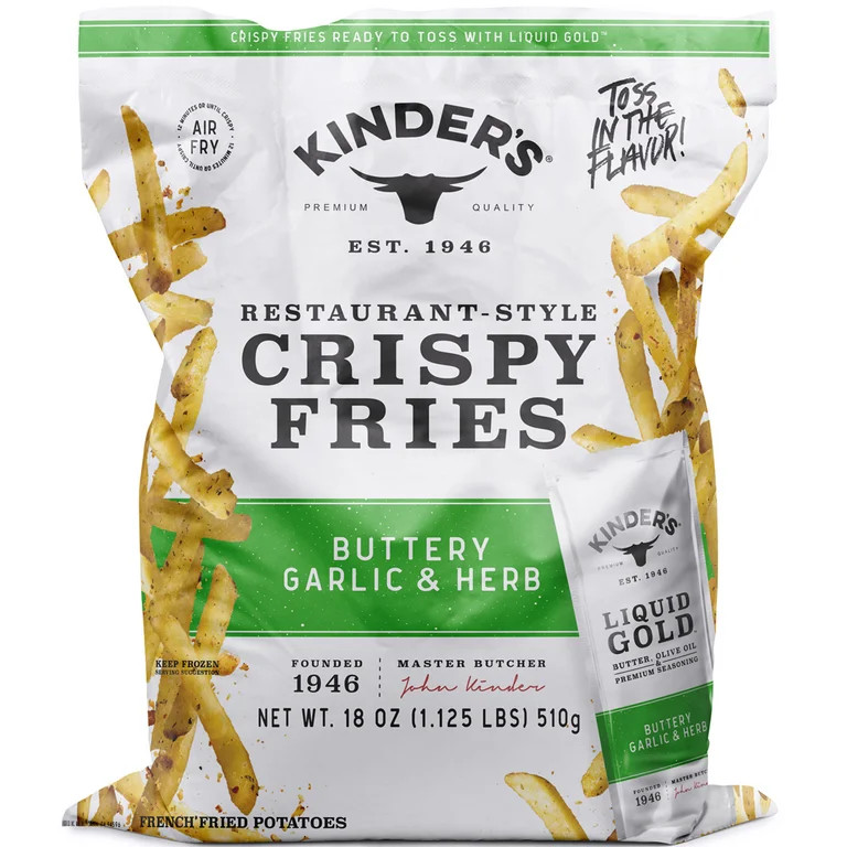 Kinder's Buttery Garlic and Herb Frozen Crispy Fries, 18 oz Bag | Walmart (US)
