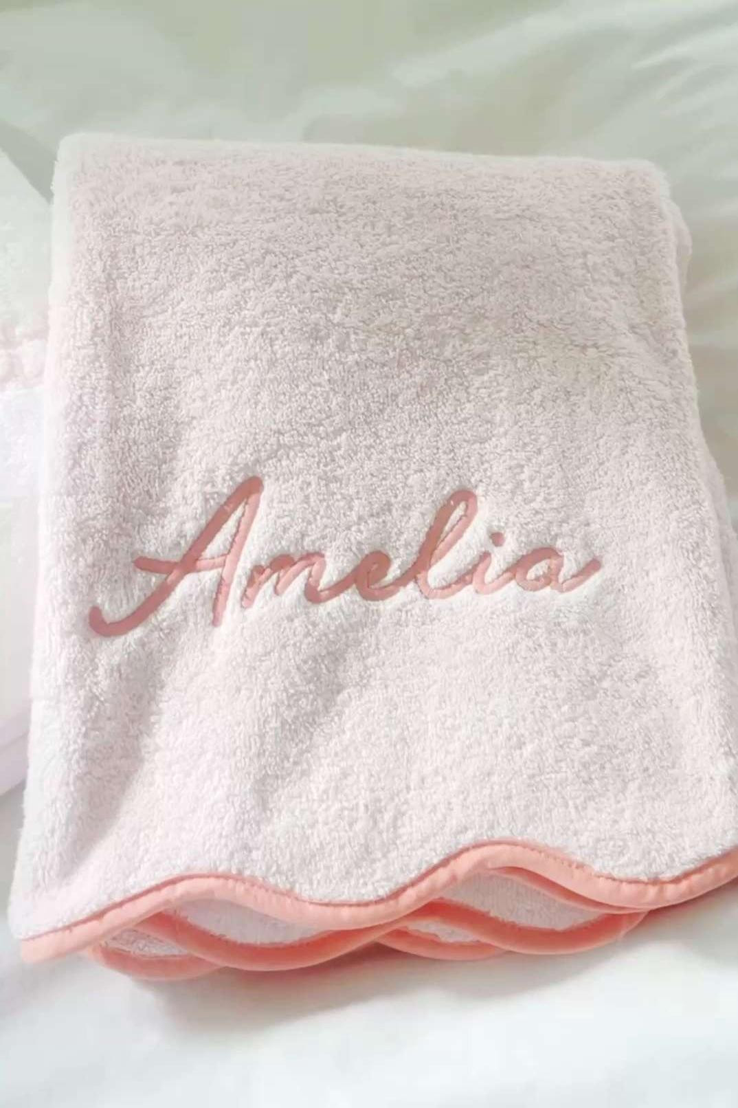 Weezie towels is offering free embroidery, happening now! I love these towels we just purchased for our daughter's bathrooms. 

DETAILS: 
-Scallop bath towel in ballet pink with coral scallop and coral embroidery in River font.
- Signature bath towel in white with ballet pink embroidery in River font

Traditional home, powder bath, kids bath, primary bath, luxe towels, bath towels, monogrammed, Souther home, classic home styling, girls bathroom 

 

#LTKHome #LTKBeauty #LTKKids
