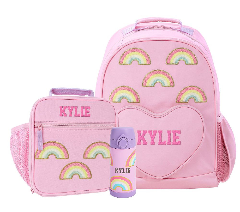 Mackenzie Stoney Clover Lane Pink Rainbows Backpack & Lunch Bundle, Set of 3 | Pottery Barn Kids