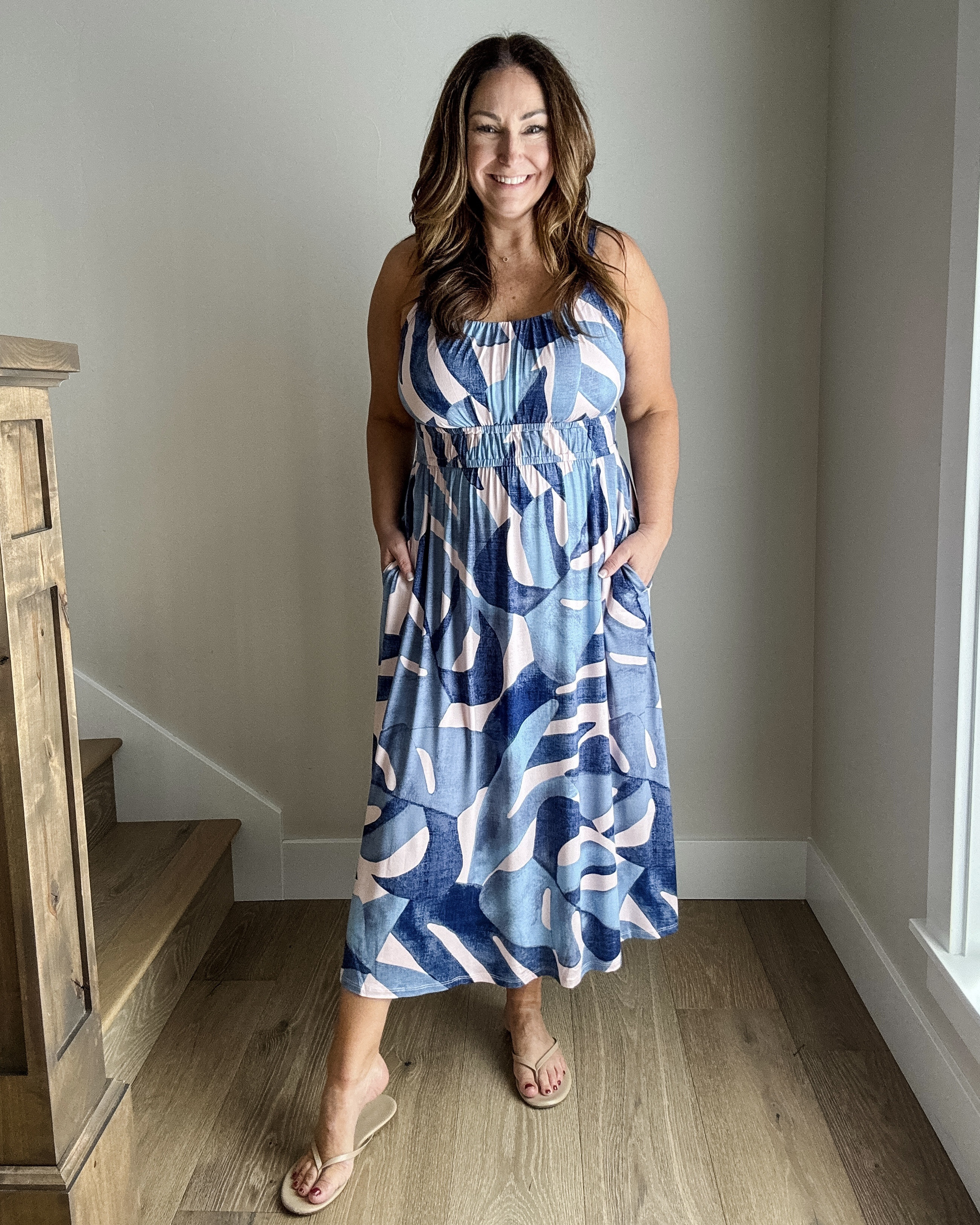 Soma Blue Geometric Print Knit Maxi Dress with Pockets // Wearing L   

@somaintimates #somapartner #mothersday 

 

#LTKMidsize #LTKTravel #LTKGiftGuide