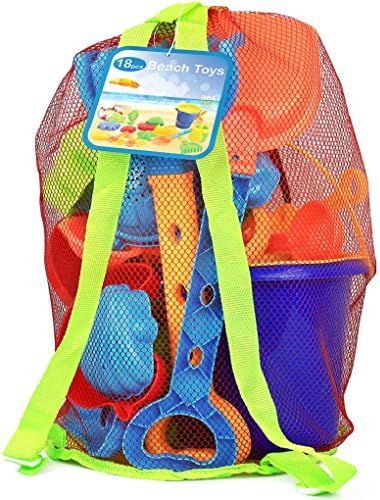 Click N Play 18Piece Beach Sand Toy Set, Bucket, Shovels, Rakes, Watering Can, Molds | Amazon (US)