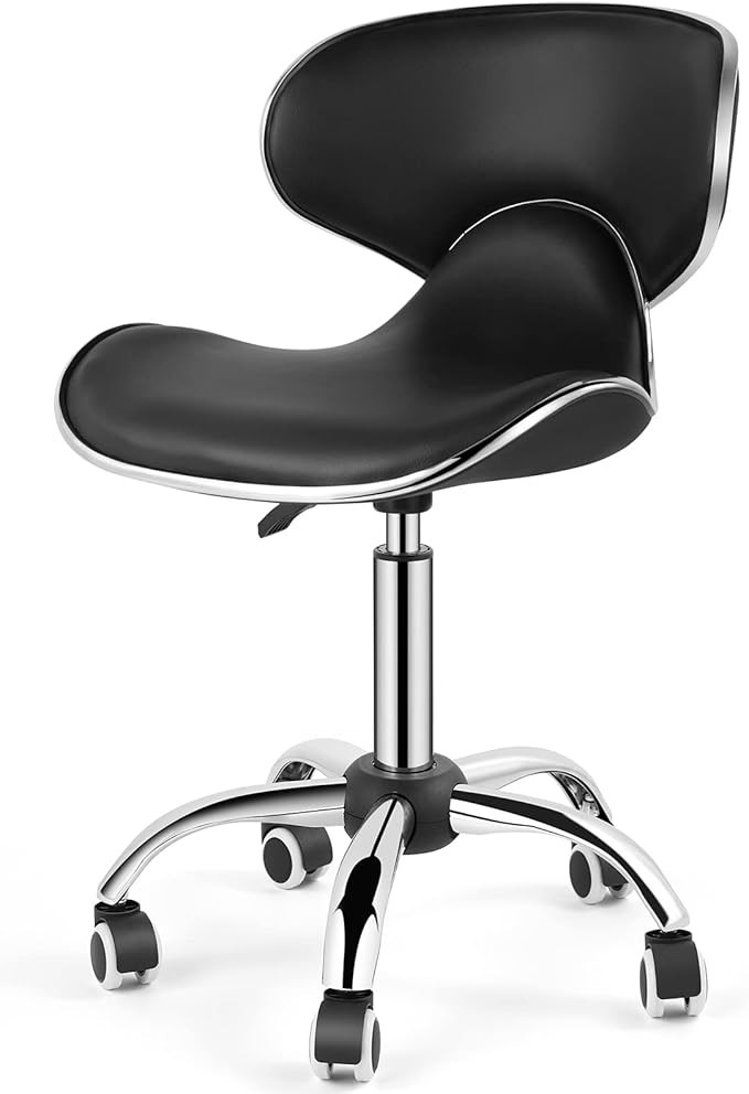 Artist hand Barber Stool Rolling Swivel Salon Stool Chair Barber Stool with Back Support, Ergonom... | Amazon (US)