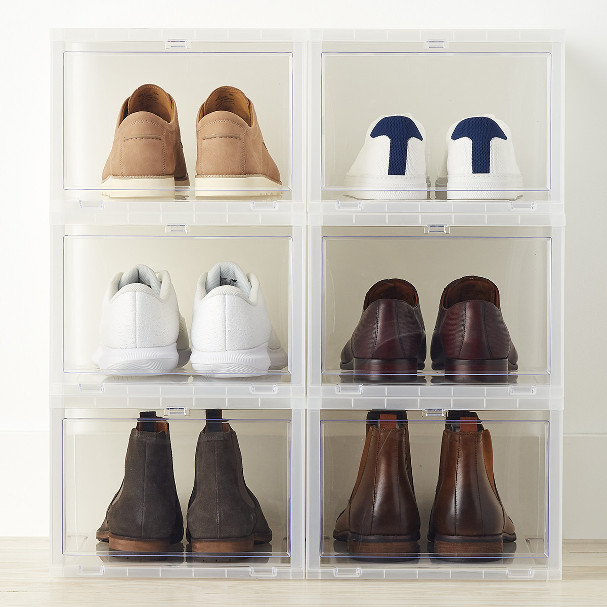 Best Value Drop-Front Shoe Box Case of 6 | The Container Store
