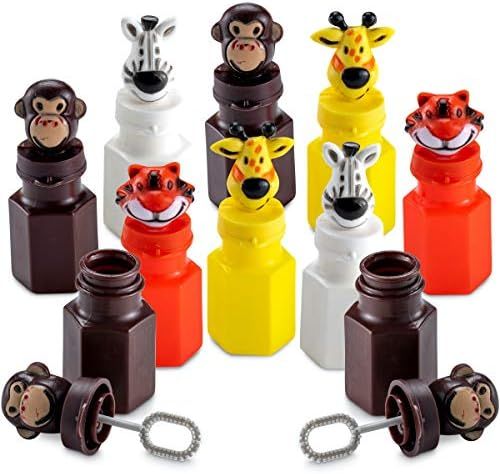 Bulk Animal Bubbles - (Pack of 24) Assorted Zoo Characters Mini Bubble Bottles, for Safari, Jungle,  | Amazon (US)