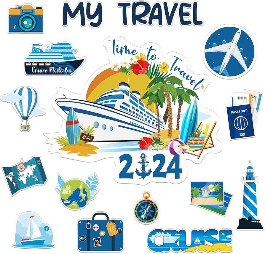 Travel Cruise Door Decorations Magnetic - Wxiben 16PCS Funny Cruise Ship Door Decorations Anchor ... | Amazon (US)