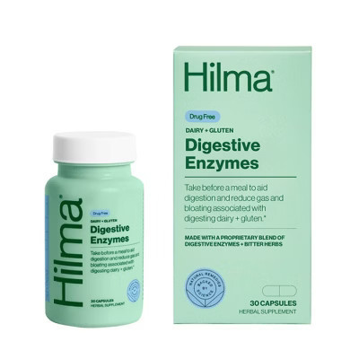 Hilma Dairy + Gluten Digestive Enzymes Vegan Capsule - 30ct | Target