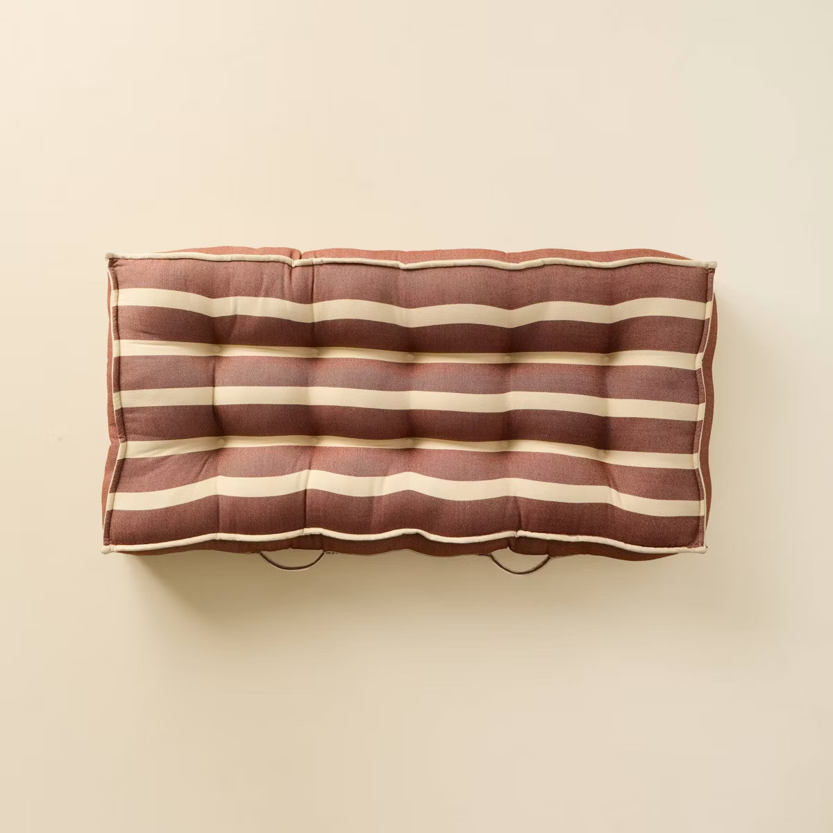 52"x24"x6" Cabana Stripe French-Style Indoor/Outdoor Floor Cushion Brown/Natural - Hearth & Hand... | Target