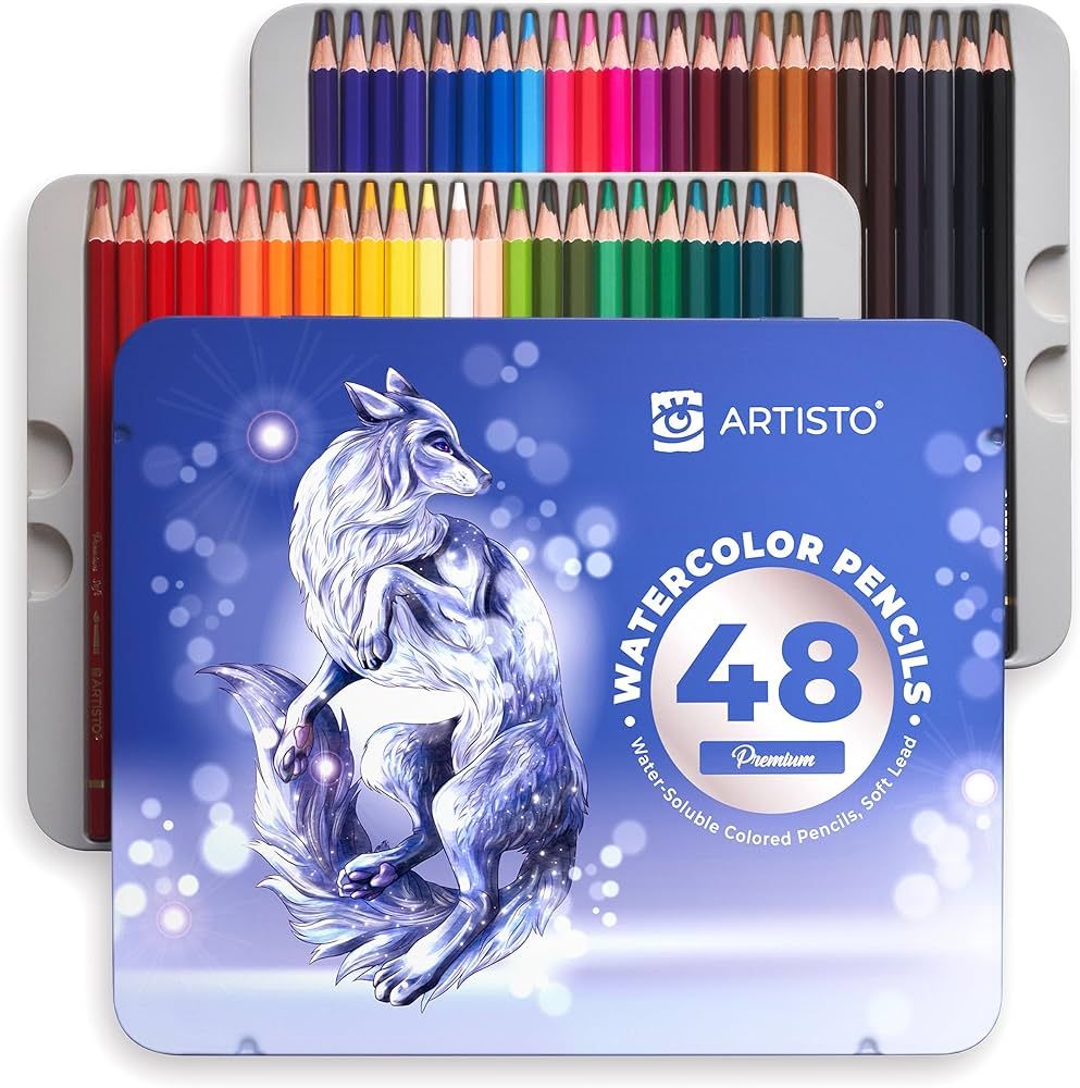 Artisto Premium Watercolor Pencils | Set of 48, Quality 3.5mm Soft Core Leads, Water-Soluble Penc... | Amazon (US)