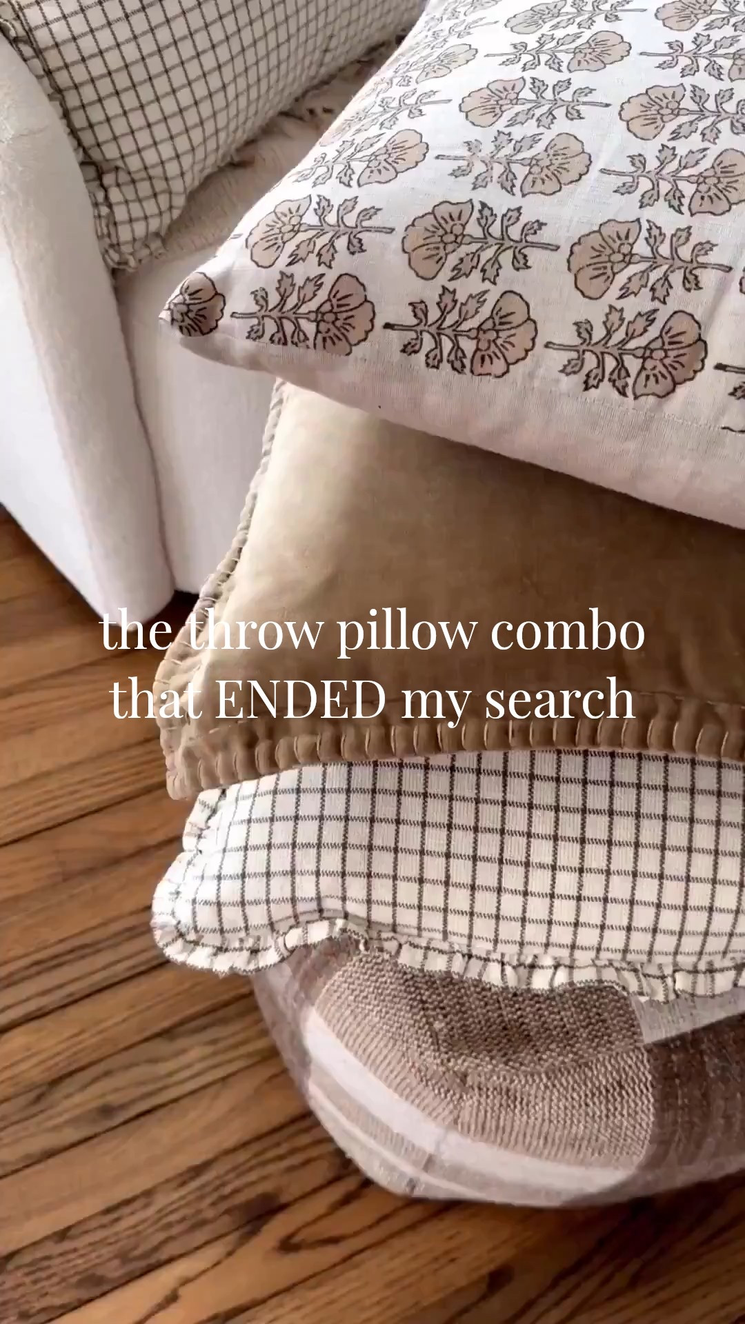 The throw pillow combination that ended my search! Perfectly paired patterns, linen and velvet textures, and the most gorgeous muted neutral tones — these check ALL the boxes, and my nerdy decorating heart literally skips a beat every time I walk into the living room. 

Shopping details: the top two are from Magnolia home and the bottom is the CLJ Dinah pillow 🫶🏼

#LTKootd #LTKHome