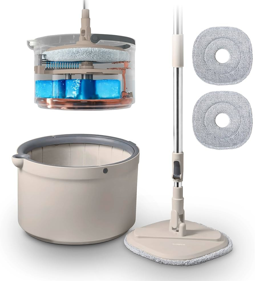 Tower Duo Compact Spin Mop & Bucket, Clean & Dirty Water Separation, Effortless 360\u00b0 Wringin... | Amazon (UK)