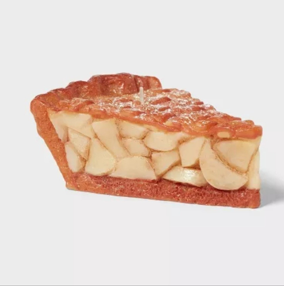 Apple Pie Slice Wax Figural Candle - Threshold™HighlightsCharming apple pie slice wax figural candleFeatures an unscented designIncludes a single wick for even burningOffers approximately 20 hours of burn timeCrafted from paraffin wax

#LTKHome #LTKHoliday #LTKSeasonal