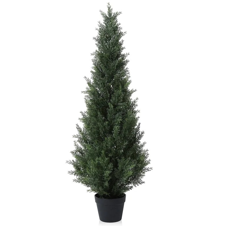 DR.Planzen Artificial Cedar Tree 4 ft Outdoor Artificial Topiary Cedar Plants Fake Tree UV Rated ... | Walmart (US)