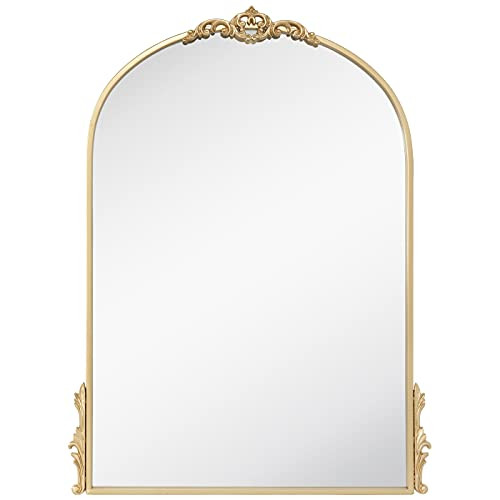 Hobby Lobby Home Decor Carved Elegant Gold Arch & Flourish Wall Mirror for Vanities, Living Rooms, E | Amazon (US)
