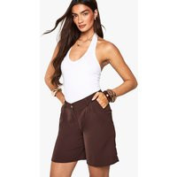 Womens Woven Bermuda Shorts - Brown - 12 | boohoo (US & Canada)