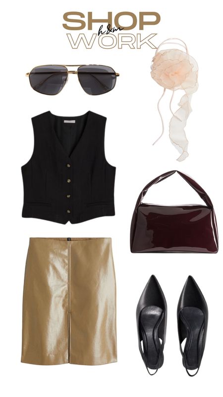 Shirt vest, work outfit, H&M, handbag, sunglasses, heels, summer outfit, slingbacks 

#LTKStyleTip #LTKFindsUnder100 #LTKWorkwear