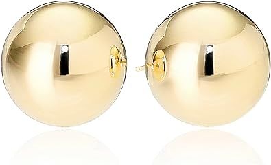 Amazon Essentials Plated Sterling Silver Polished Ball Stud Earrings | Amazon (US)