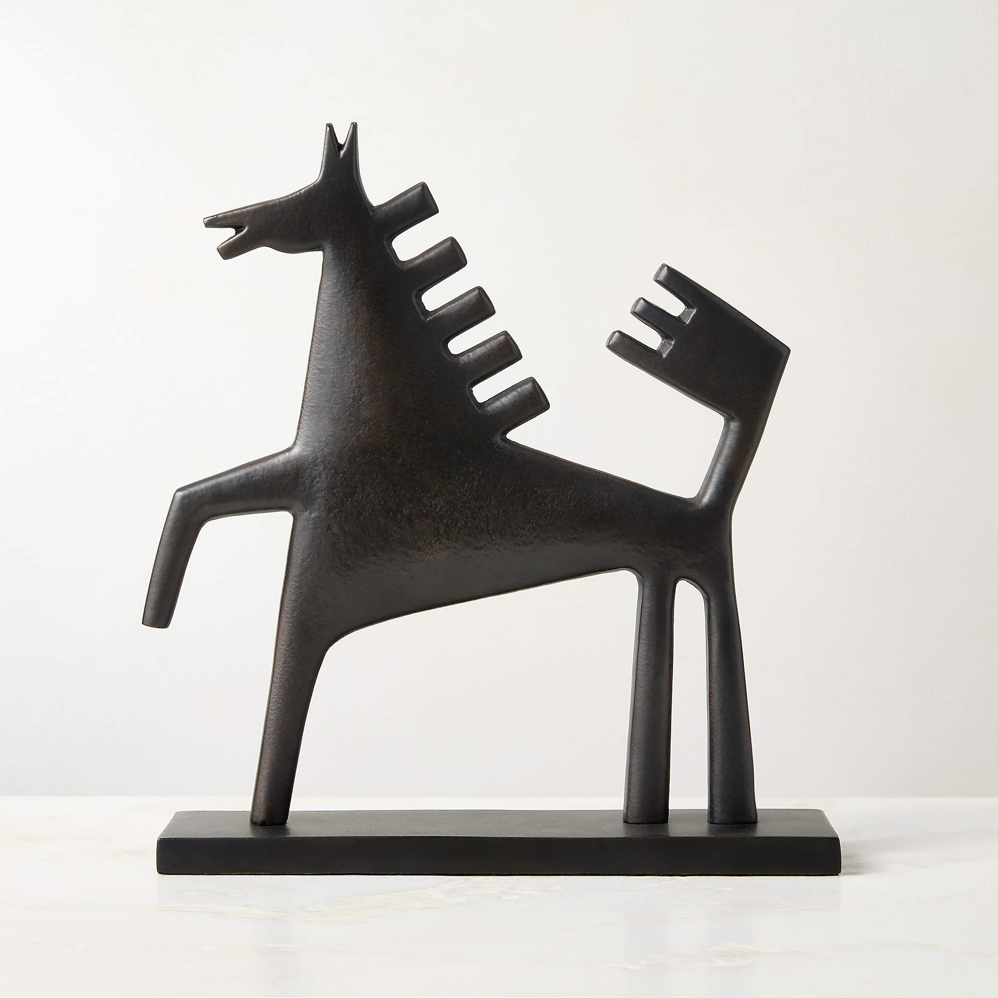 Corvo Black Cast Aluminum Stallion Sculpture By Ackerman | CB2 | CB2