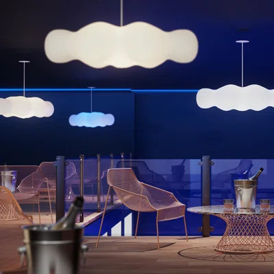 Berthella 23" Modern Novelty Cloud Pendant Ceiling Light with Remote Dimmable LED Geometric Pendant Fixture | Wayfair North America