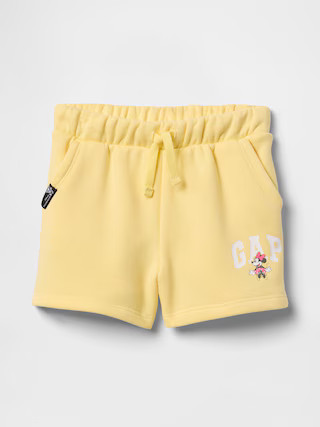 babyGap × Disney Minnie Mouse Logo Pull-On Shorts | Gap Factory