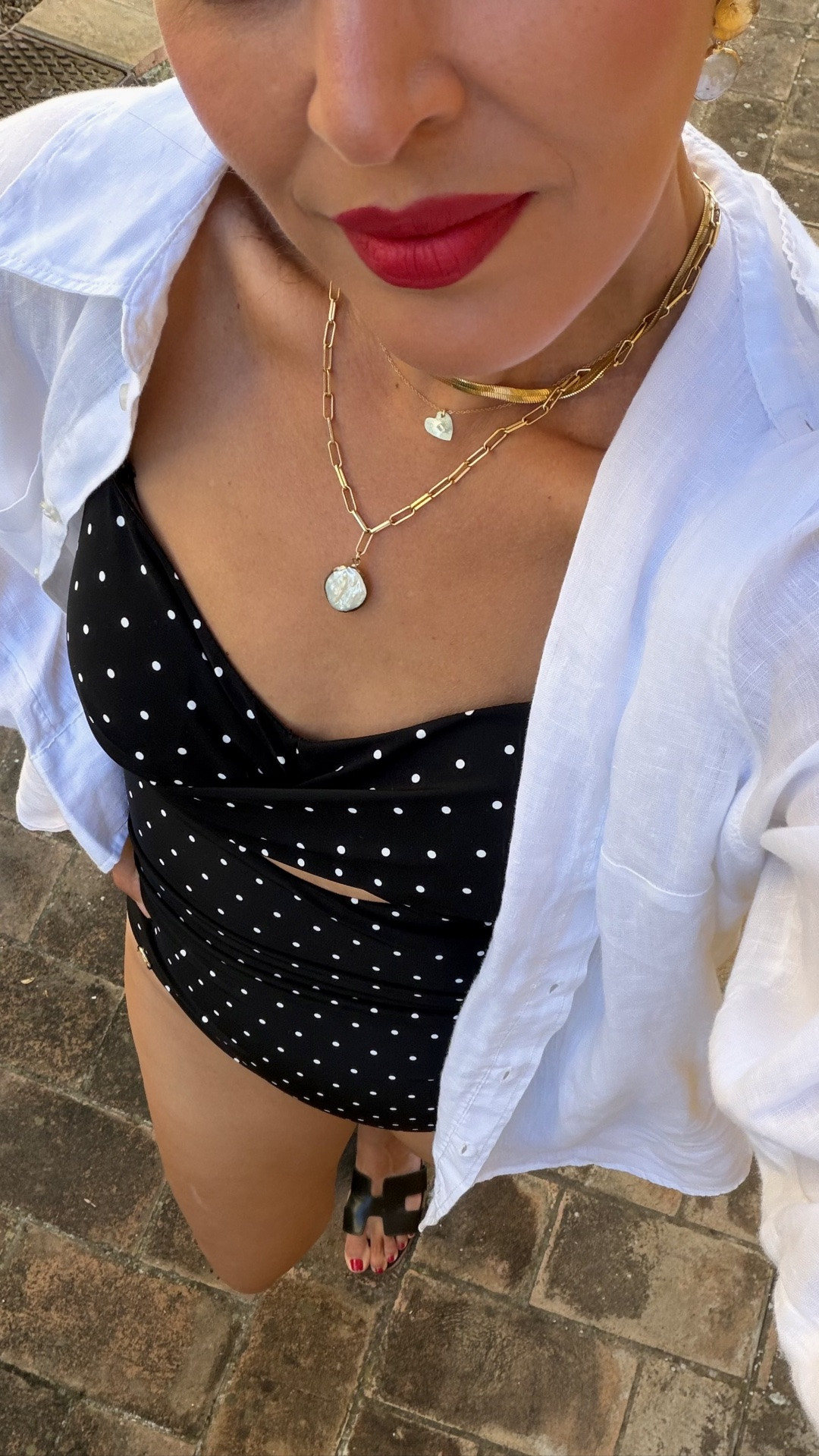 Size S in swimsuit. And size L in button down for an oversized git. 
Lipstick is ruby woo

#LTKootd #LTKSeasonal #LTKMothersDay