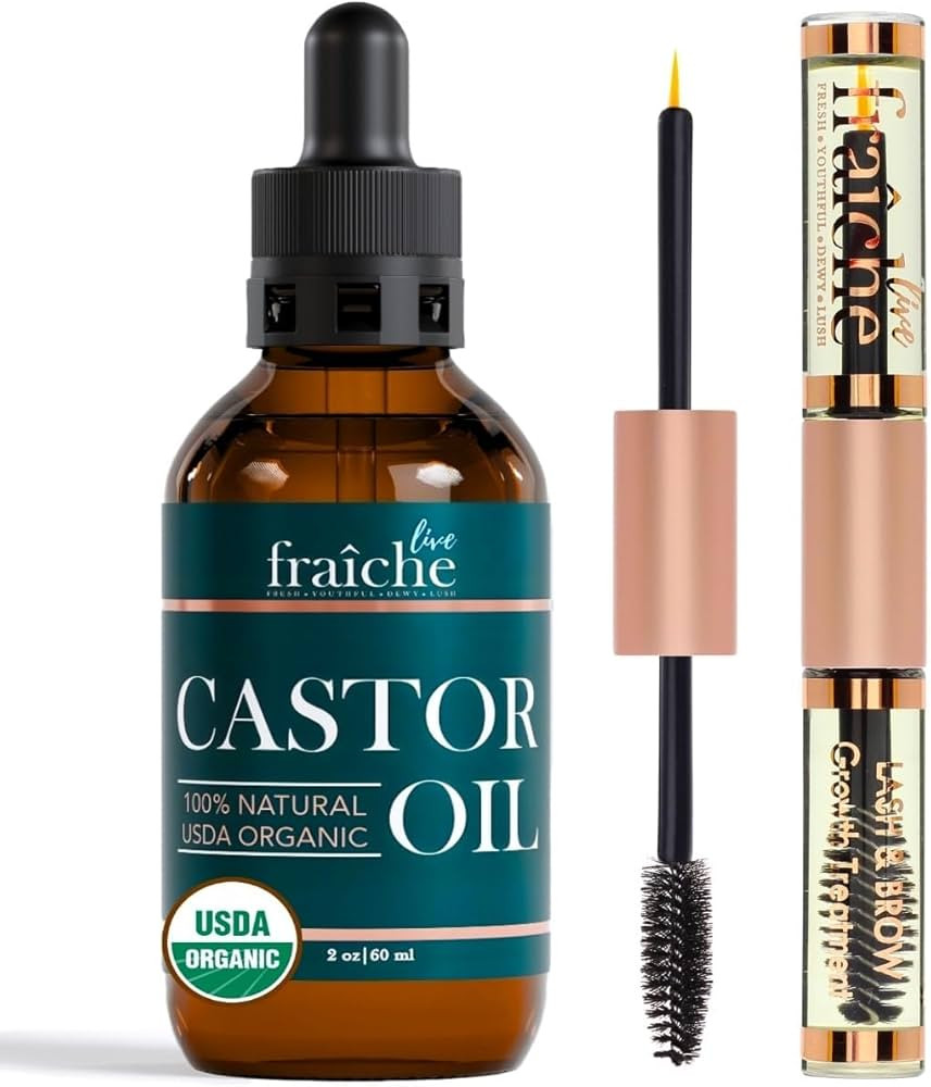 Live Fraiche Organic Castor Oil Lash Serum for Hair Growth, 100% Pure Eyebrow Eyelash Growth Seru... | Amazon (US)