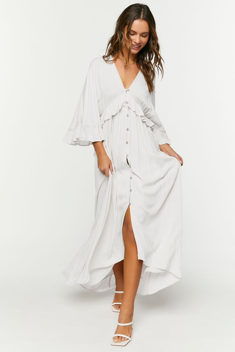 Butterfly-Sleeve Flounce Maxi Dress | Forever 21 (US)