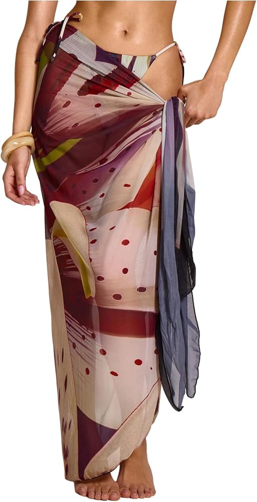 SHENHE Women's Sarong Bathing Suit Cover Up Long Pareo Beach Wrap Skirt Beach Coverups | Amazon (US)