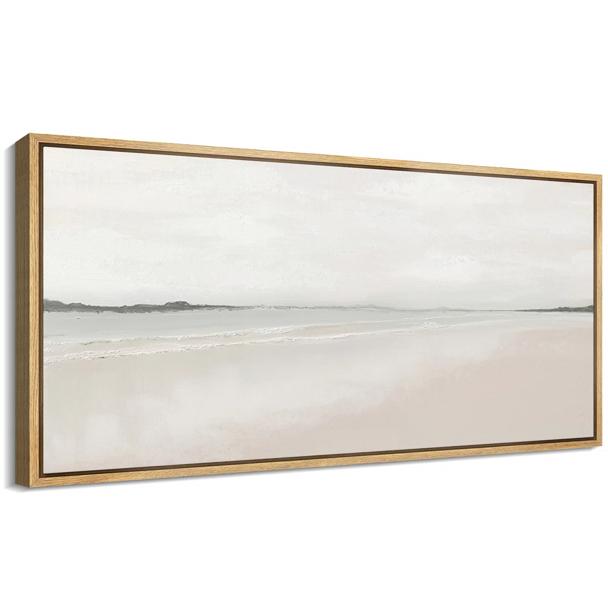 Muted Coastal Beach Serene Modern Neutral Extra Large Pictures Framed Canvas Print Wall Art | Wayfair North America