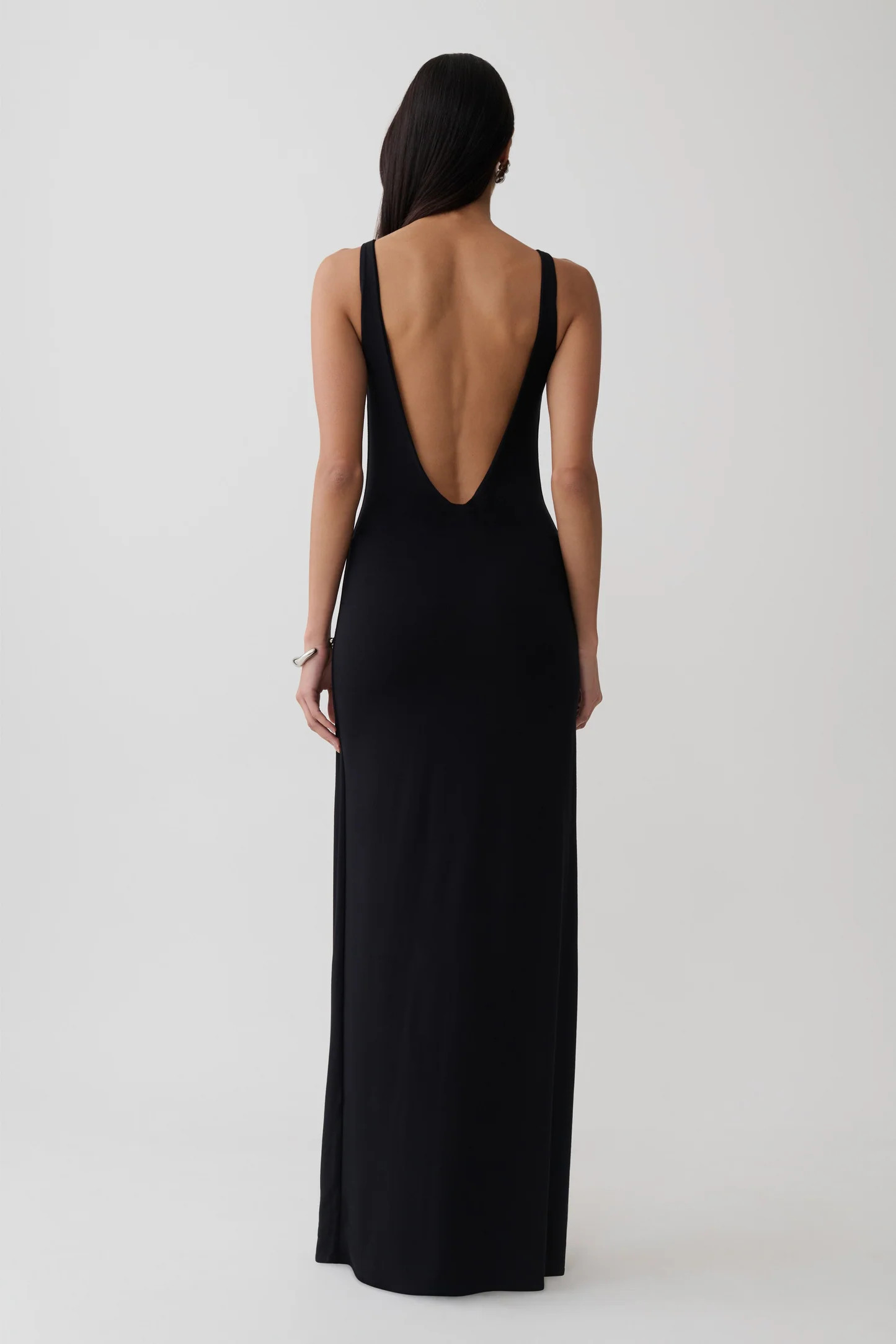 Yura Backless Twist Maxi Dress - Black | MESHKI US