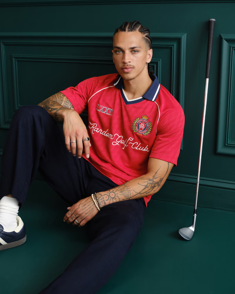 Men's Corvette Soccer Jersey-Inspired Polo | Men's Tops | Abercrombie.com | Abercrombie & Fitch (US)