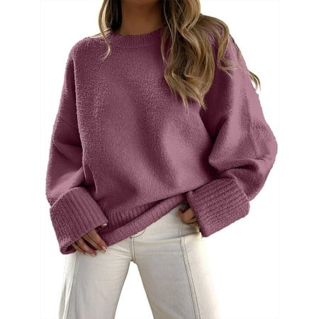 Luniro Chunky Sweaters for Women Oversized Knit Fall Pullover Sweater Tops Trendy Fashion Clothing | Walmart (US)