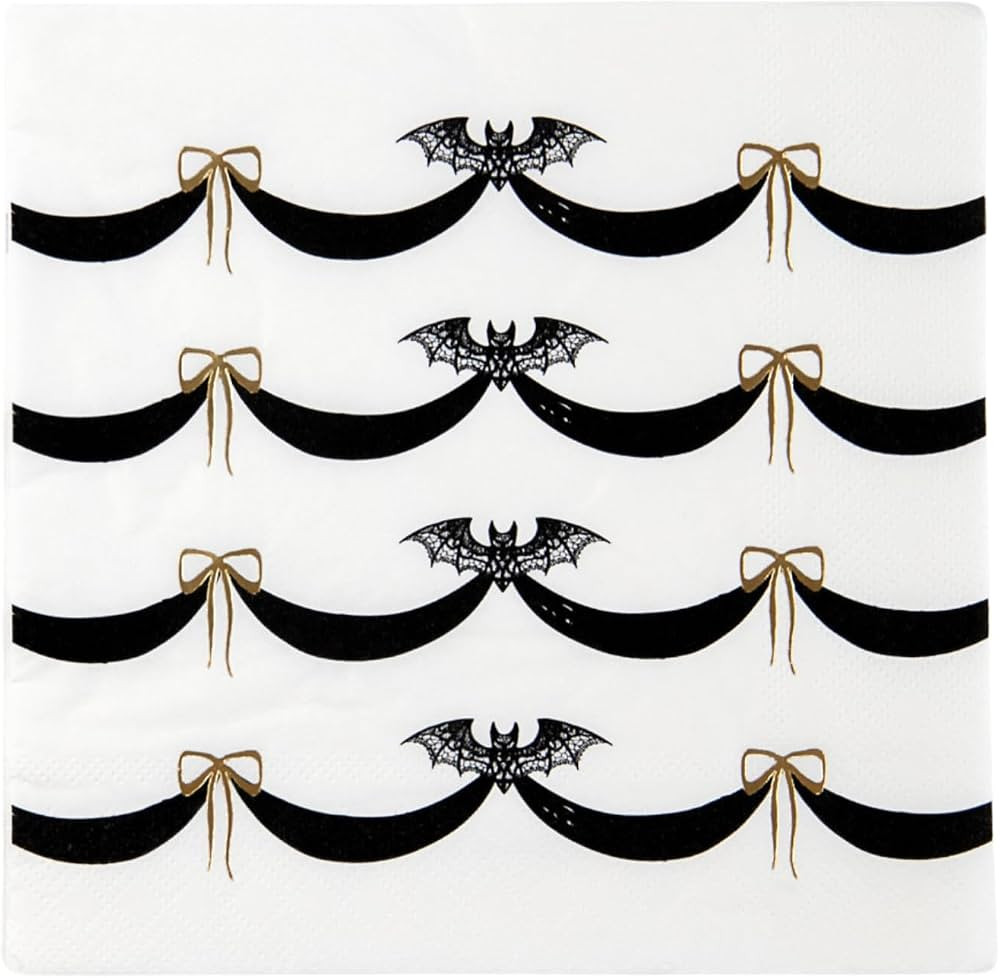 Bonjour F\u00eate Spooky Bow Lacy Bat Dinner Napkins, Pack of 20, 6.5" | Amazon (US)