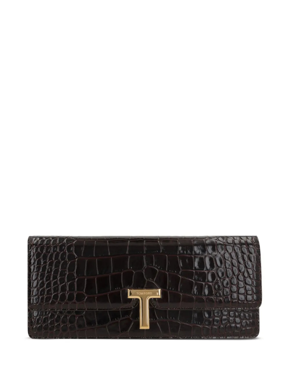 TOM FORD crocodile-embossed Leather Clutch Bag | Brown | FARFETCH | Farfetch Global