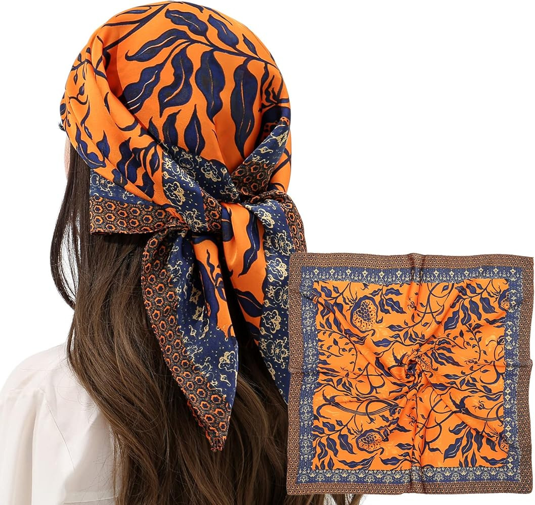 RIIQIICHY Women Head Hair Scarf Like Satin Silk Scarf Sleeping Hair Wrapping Night 27.5" | Amazon (US)