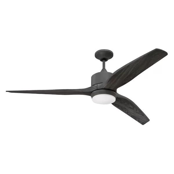 Paige 60"  3 - Blade LED Propeller Ceiling Fan with Wall Control and Light Kit Included | Wayfair North America