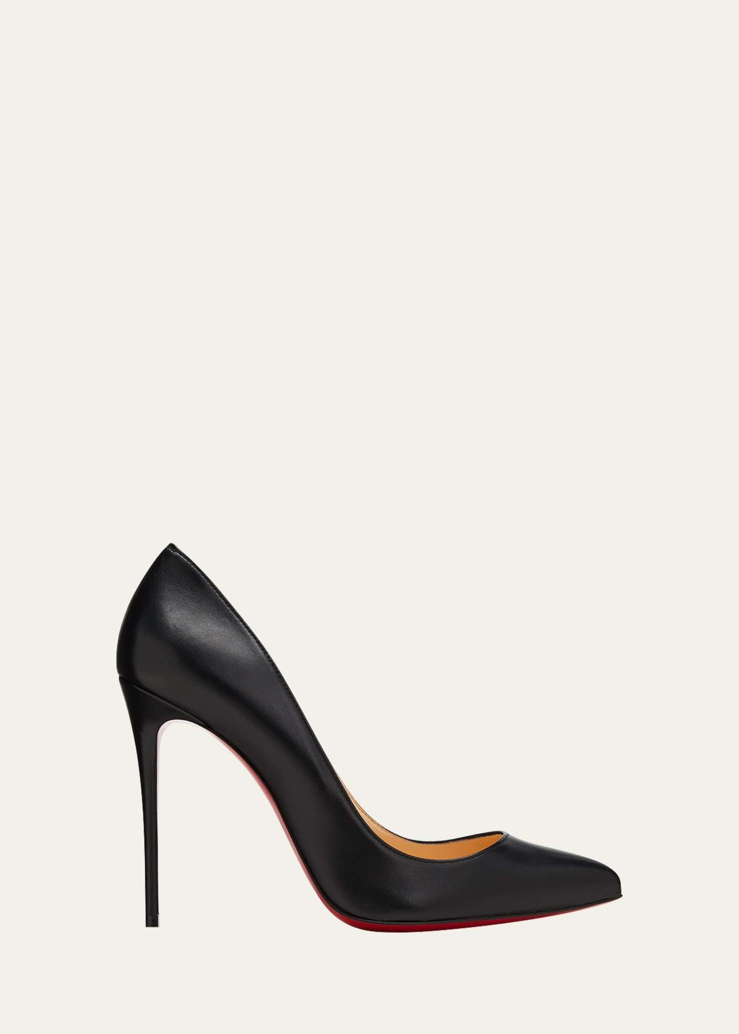 Pigalle Follies Leather 100mm Red Sole High-Heel Pumps, Black | Bergdorf Goodman