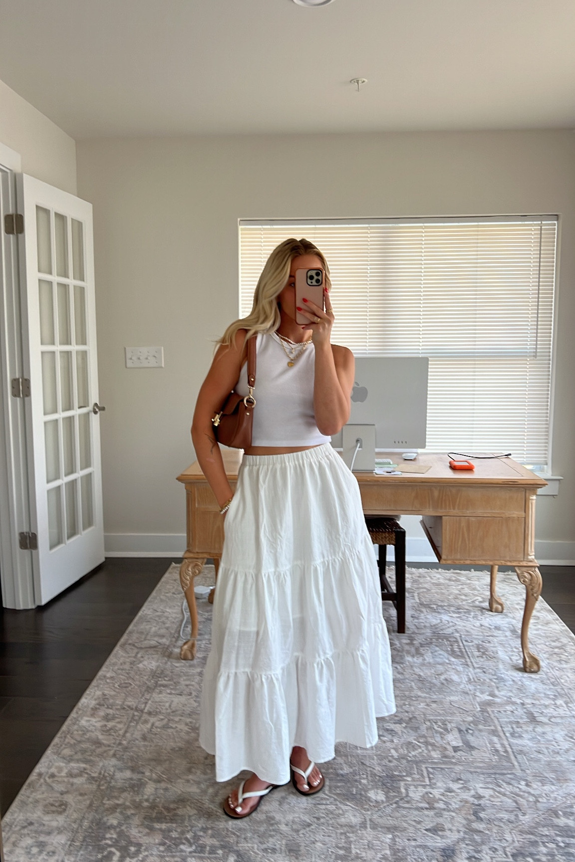 Obsessed with this skirt!! Outfit details are mainly @amazonfashion and are on my storefront (@vanessaferraiolo) under “July 2023” 

White skirt, flowy skirt, midi skirt, maxi skirt, all white outfit, summer fashion 2023, summer style inspo, summer outfit ideas, basic white tank, ribbed basic tank, everyday style inspo, everyday outfit ideas 