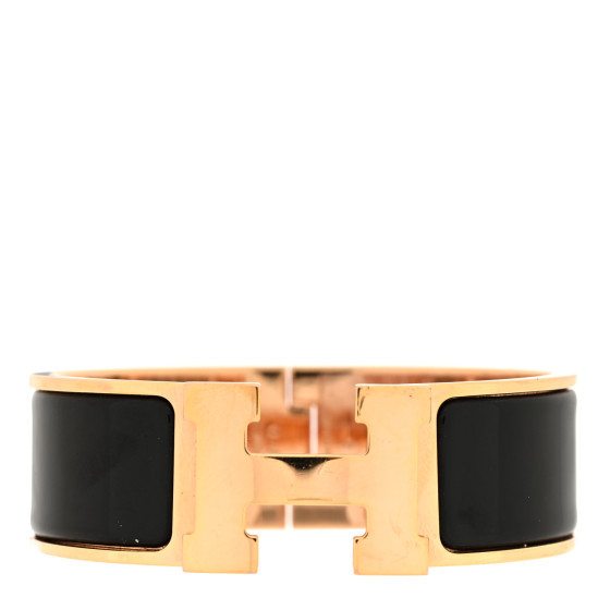 Enamel Wide Clic Clac H Bracelet PM Black | FASHIONPHILE (US)