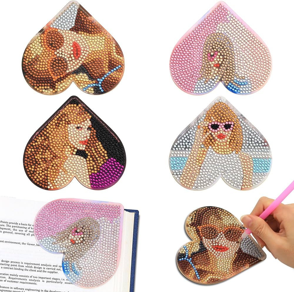 SnugMaker Diamond Art Bookmarks, Taylor Merch, 4 Pcs Cute Bookmarks for Book Lovers, DIY Diamond ... | Amazon (US)