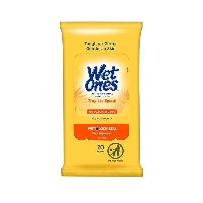 Wet Ones Antibacterial Hand Wipes Travel Pack - Tropical Splash - 20ct | Target