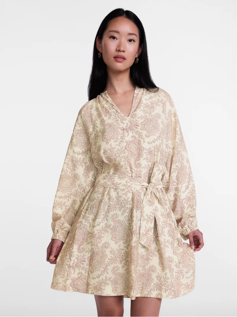 Scenario Women's and Women's Plus Mini Dress with Long Balloon Sleeves, Sizes XS-4X | Walmart (US)