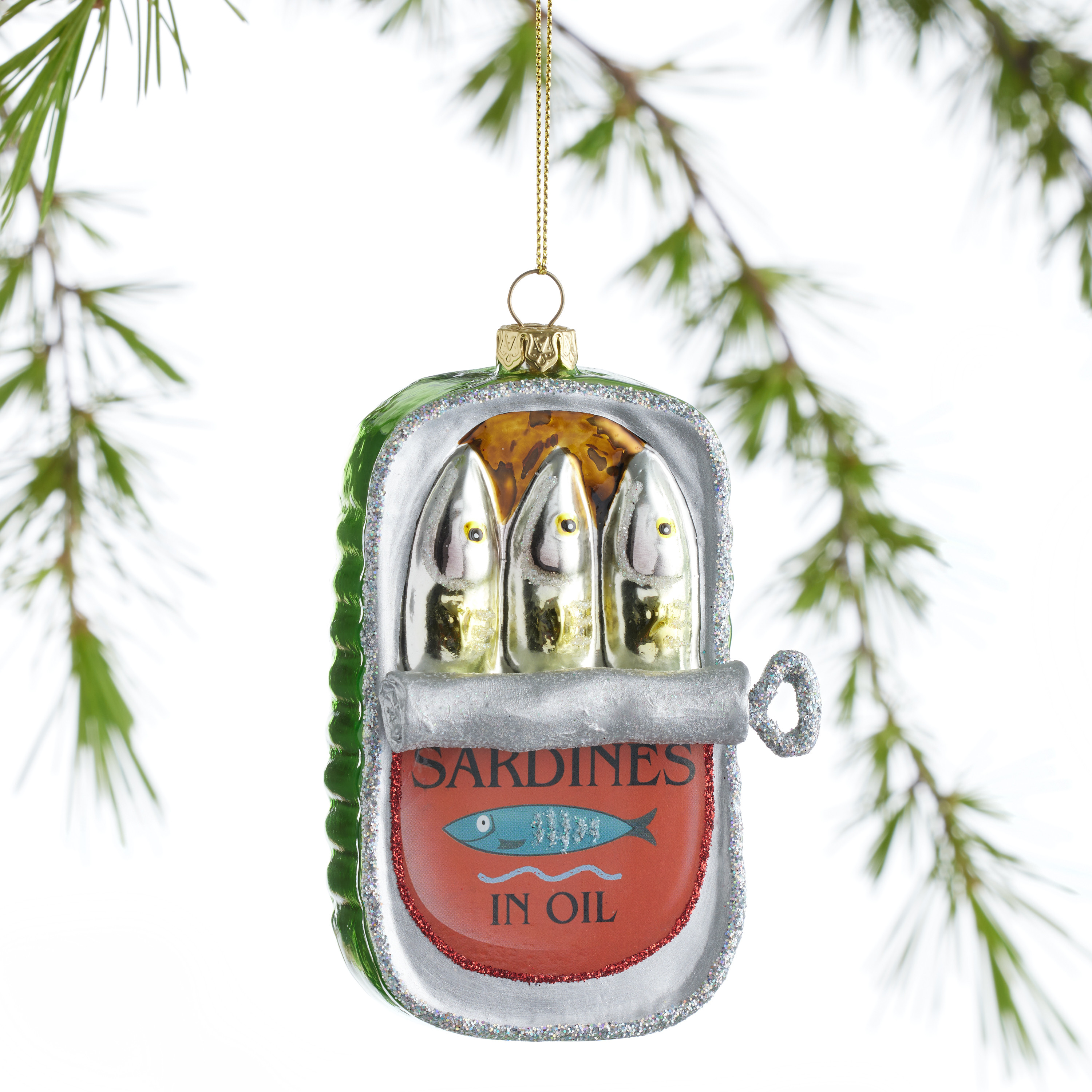 Glass Sardine Tin Ornament | World Market